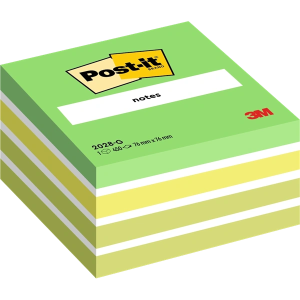 3M Post-it 2028 G 76x76mm 450lapos zöld jegyzettömb  100% PEFC, SGSCH-PEFC-COC-110078