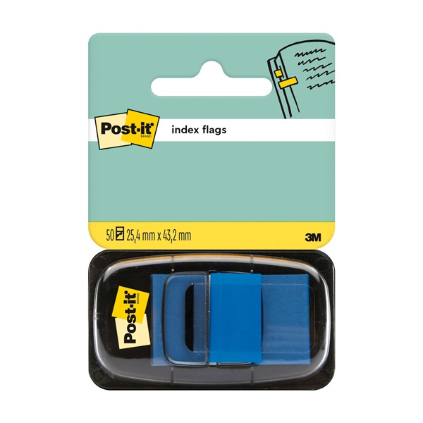 3M Post-it 680-2 25x43mm öntapadós 50lapos kék jelölőcímke