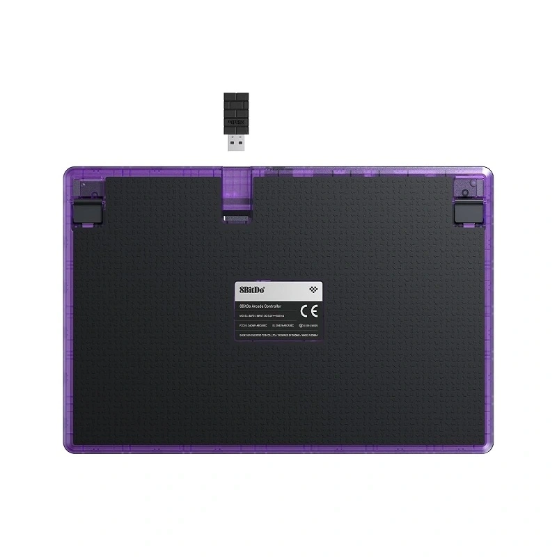 8BitDo Arcade Stick All-Button, Signature Edition, Átlátszó lila, vezeték nélküli kontroller