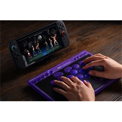 8BitDo Arcade Stick All-Button, Signature Edition, Átlátszó lila, vezeték nélküli kontroller