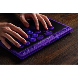 8BitDo Arcade Stick All-Button, Signature Edition, Átlátszó lila, vezeték nélküli kontroller