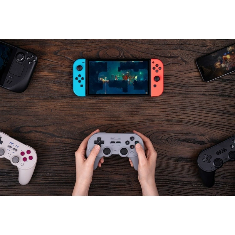 8BitDo Pro 2 Nintendo Switch / Switch 2 / PC / Mobil / Steam Bluetooth Hall-Effect fekete vezeték nélküli kontroller