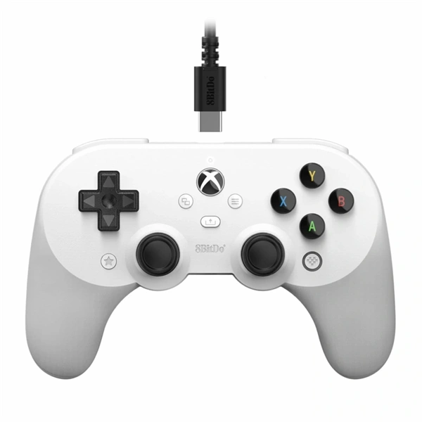 8BitDo Pro 2 Wired, Xbox Series X|S, Xbox One, PC, Hall-Effect, fehér vezetékes kontroller