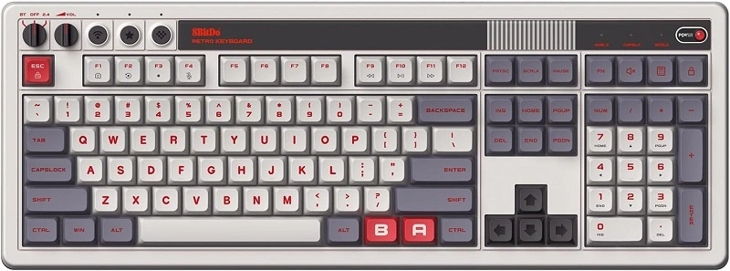 8BitDo Retro 108, Mechanikus, Kailh Box, N Edition, vezeték nélküli billentyűzet