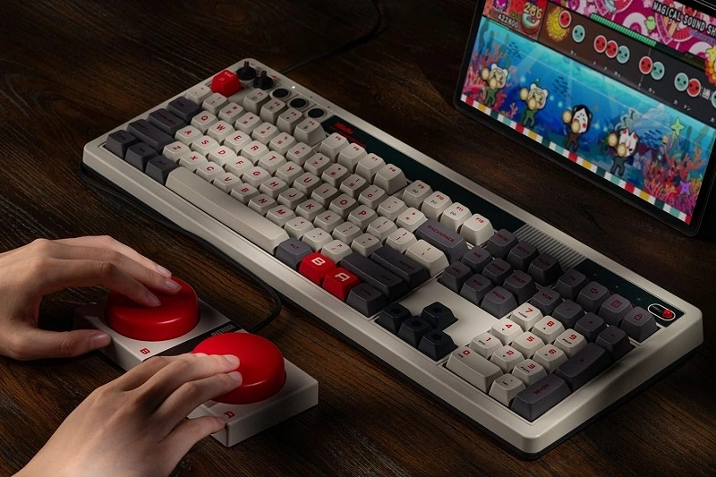 8BitDo Retro 108, Mechanikus, Kailh Box, N Edition, vezeték nélküli billentyűzet