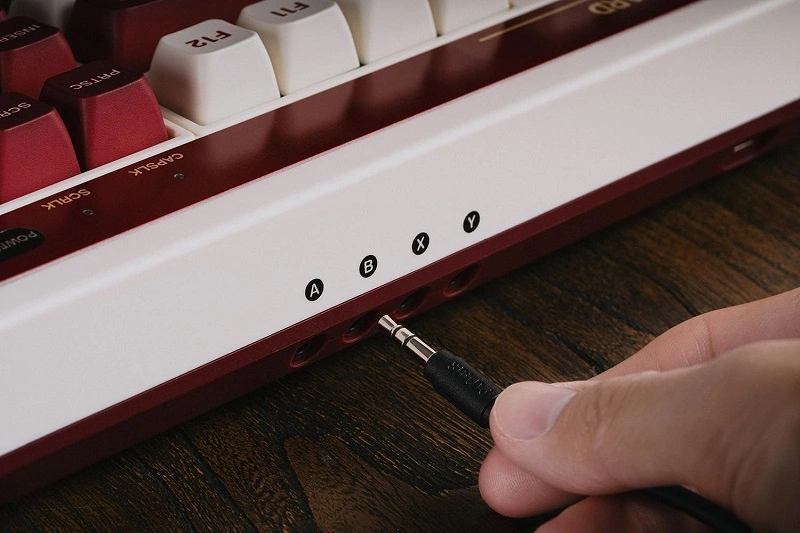 8BitDo Retro 87, Mechanikus, Kailh Box, Fami Edition, vezeték nélküli billentyűzet