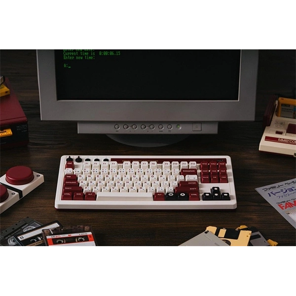 8BitDo Retro 87, Mechanikus, Kailh Box, Fami Edition, vezeték nélküli billentyűzet