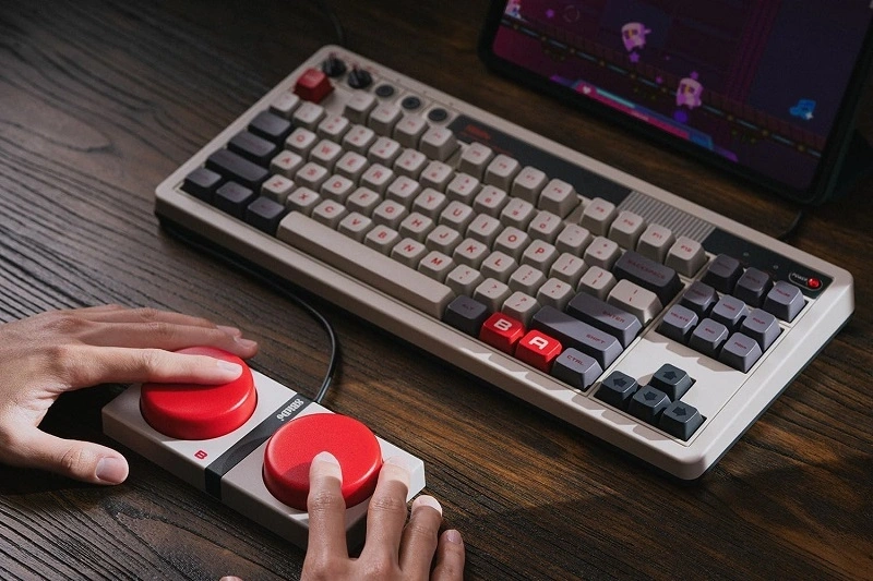 8BitDo Retro 87, Mechanikus, Kailh Box, N Edition, vezeték nélküli billentyűzet