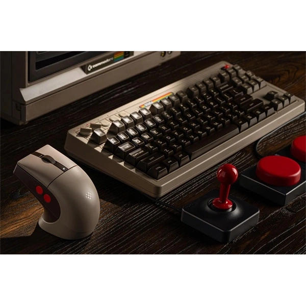 8BitDo Retro R8, 26 000 DPI, PAW 3395, C64 Edition, vezeték nélküli egér