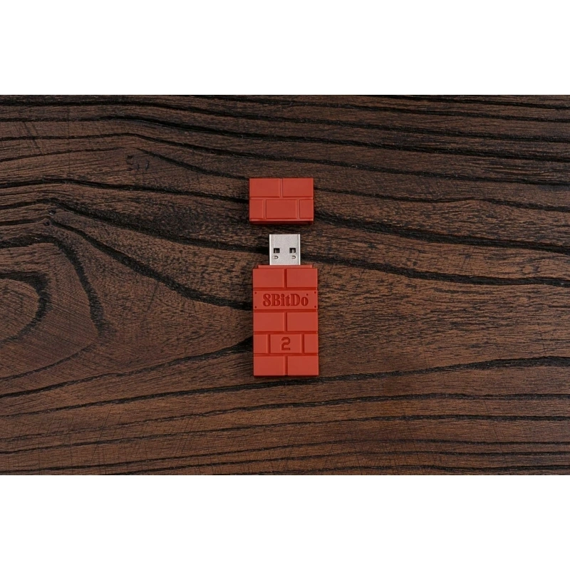 8BitDo USB Wireless Adapter 2, Nintendo Switch/Switch 2, Mobil, Xbox, PC, PlayStation, barna kontroller adapter