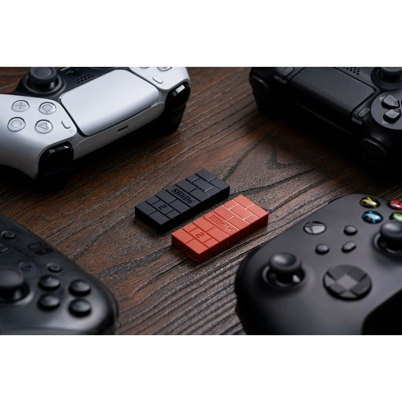 8BitDo USB Wireless Adapter 2, Nintendo Switch/Switch 2, Mobil, Xbox, PC, PlayStation, barna kontroller adapter