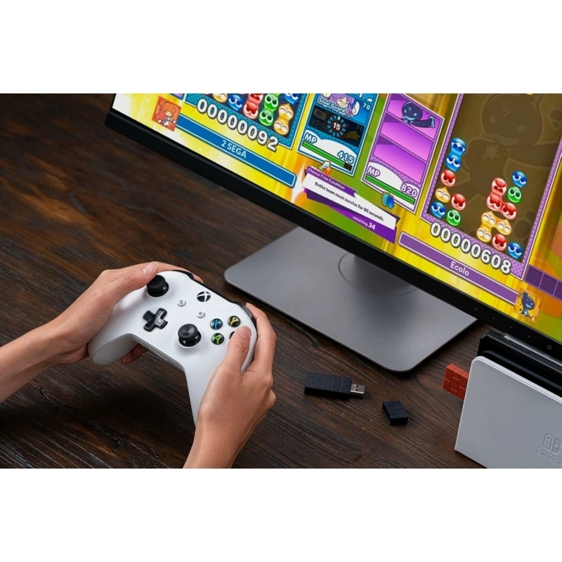 8BitDo USB Wireless Adapter 2, Nintendo Switch/Switch 2, Mobil, Xbox, PC, PlayStation, barna kontroller adapter