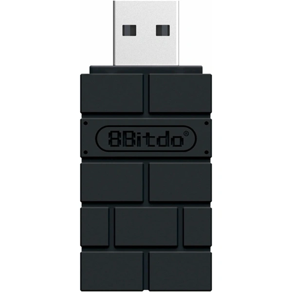 8BitDo USB Wireless Adapter 2, Nintendo Switch/Switch 2, Mobil, Xbox, PC, PlayStation, fekete kontroller adapter