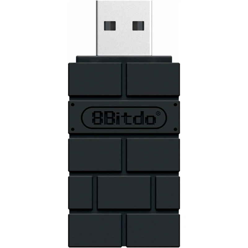 8BitDo USB Wireless Adapter 2, Nintendo Switch/Switch 2, Mobil, Xbox, PC, PlayStation, fekete kontroller adapter