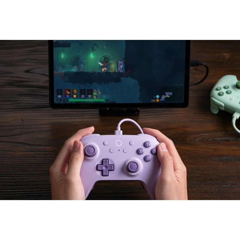 8BitDo Ultimate 2C Wired, PC (Windows), Mobil (Android), 1000Hz, Hall-Effect, lila vezetékes kontroller