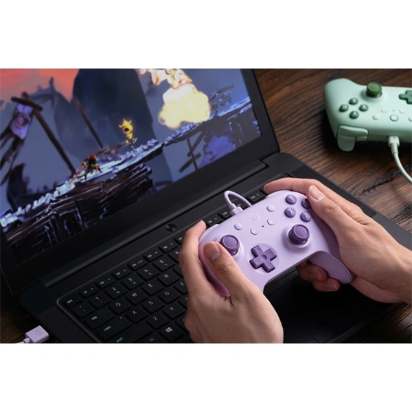 8BitDo Ultimate 2C Wired, PC (Windows), Mobil (Android), 1000Hz, Hall-Effect, lila vezetékes kontroller
