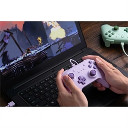 8BitDo Ultimate 2C Wired, PC (Windows), Mobil (Android), 1000Hz, Hall-Effect, lila vezetékes kontroller