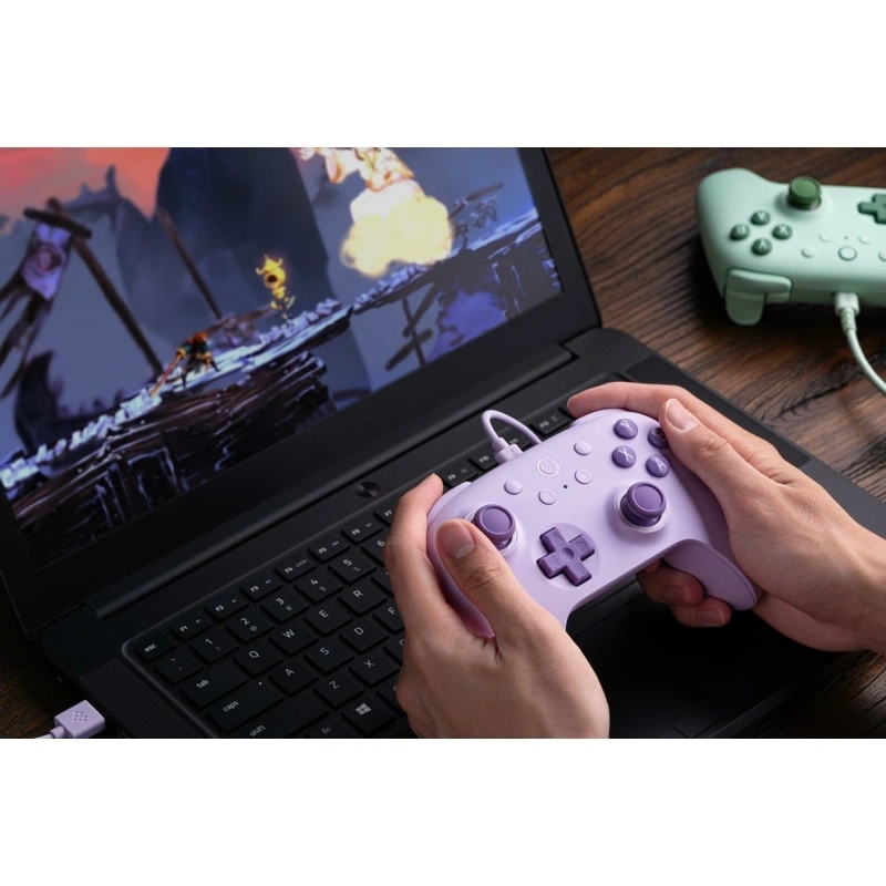 8BitDo Ultimate 2C Wired, PC (Windows), Mobil (Android), 1000Hz, Hall-Effect, lila vezetékes kontroller