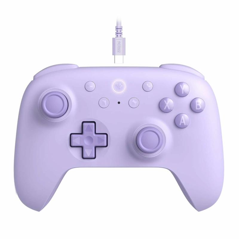 8BitDo Ultimate 2C Wired, PC (Windows), Mobil (Android), 1000Hz, Hall-Effect, lila vezetékes kontroller