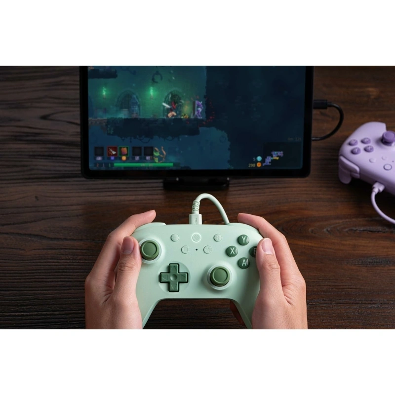 8BitDo Ultimate 2C Wired, PC (Windows), Mobil (Android), 1000Hz, Hall-Effect, zöld vezetékes kontroller