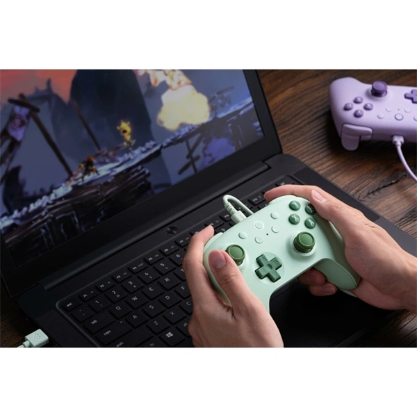 8BitDo Ultimate 2C Wired, PC (Windows), Mobil (Android), 1000Hz, Hall-Effect, zöld vezetékes kontroller