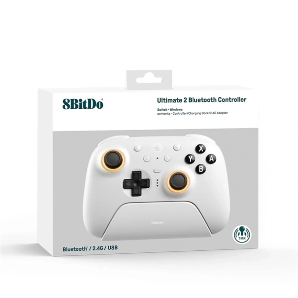 8BitDo Ultimate 2 Nintendo Switch / Switch 2 / PC Hall-Effect fehér vezeték nélküli kontroller