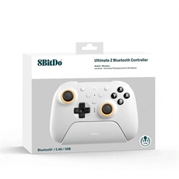 8BitDo Ultimate 2 Nintendo Switch / Switch 2 / PC Hall-Effect fehér vezeték nélküli kontroller