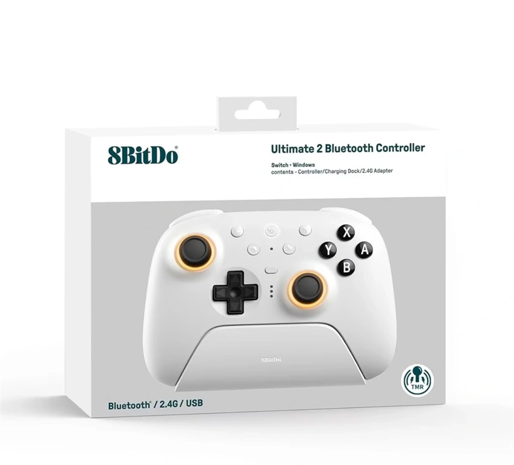 8BitDo Ultimate 2 Nintendo Switch / Switch 2 / PC Hall-Effect fehér vezeték nélküli kontroller
