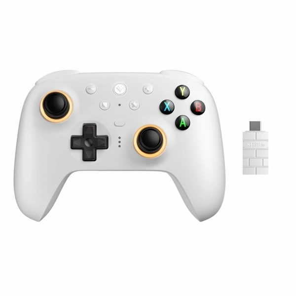 8BitDo Ultimate 2 Wireless 2.4G, PC, Android, SteamOS, iOS, TMR Joysticks, 1000Hz, fehér vezeték nélküli kontroller