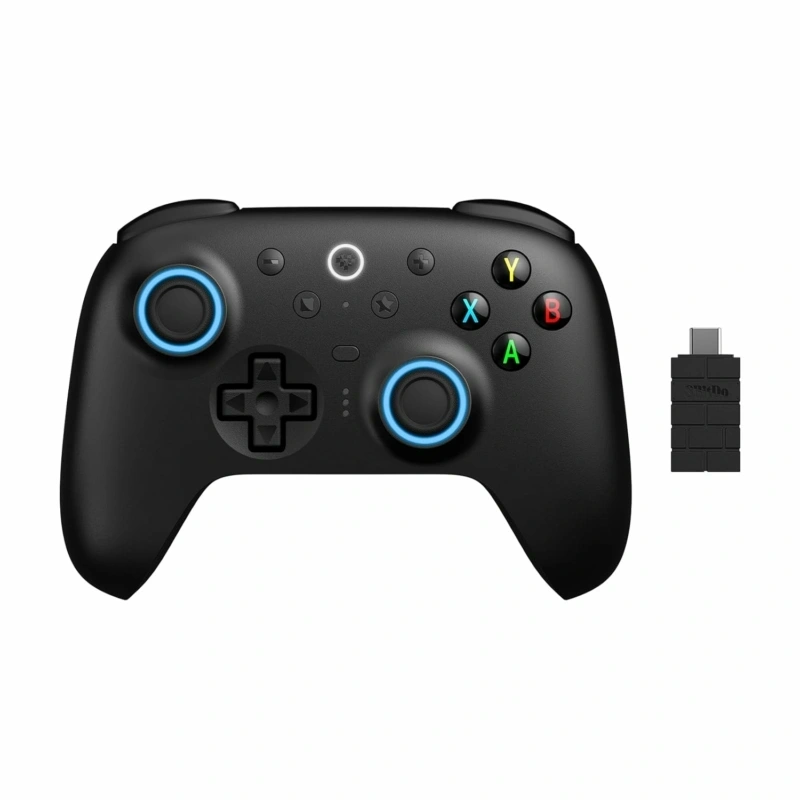 8BitDo Ultimate 2 Wireless 2.4G, PC, Android, SteamOS, iOS, TMR Joysticks, 1000Hz, fekete vezeték nélküli kontroller
