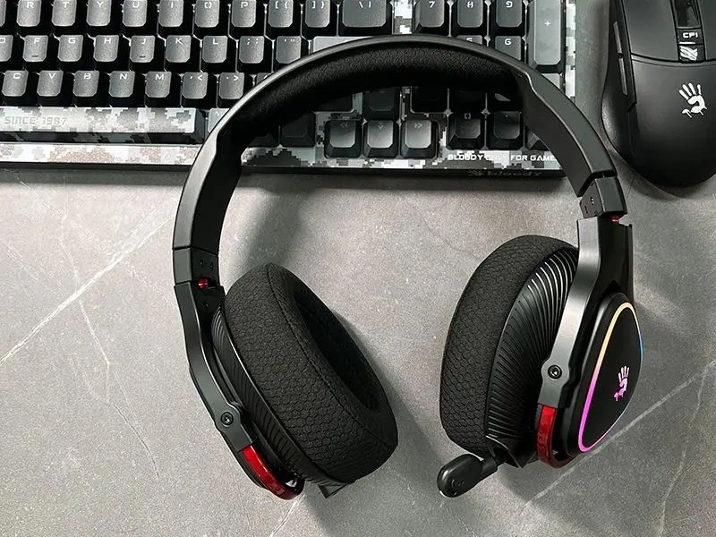 A4-Tech Bloody MR710 Multi-platform vezeték nélküli RGB fekete gamer headset