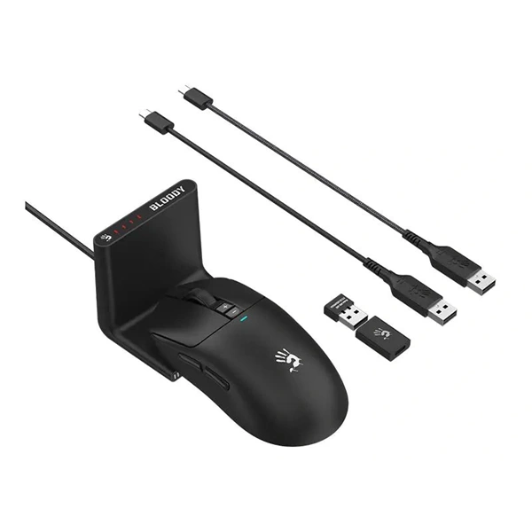 A4-Tech Bloody R72 Pro Duo vezeték nélküli fekete gamer egér