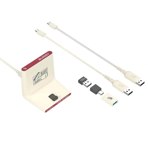 A4-Tech Bloody R72 Ultra Duo Pixels Red vezeték nélküli fehér gamer egér