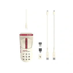 A4-Tech Bloody R72 Ultra Duo Pixels Red vezeték nélküli fehér gamer egér