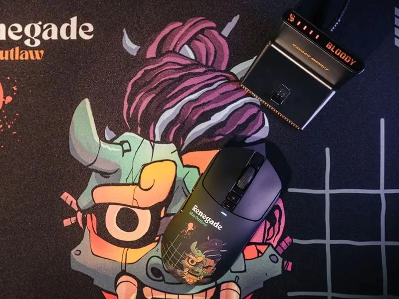 A4-Tech Bloody R72 Ultra Duo Renegade Midnight vezeték nélküli fekete gamer egér