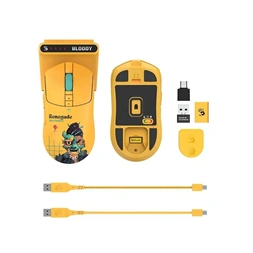 A4-Tech Bloody R72 Ultra Duo Renegade Sunset vezeték nélküli sárga gamer egér