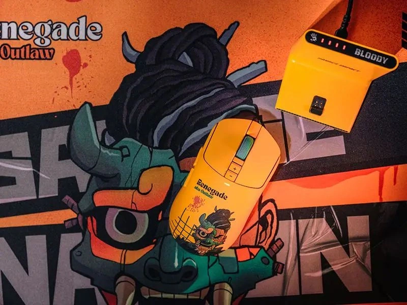 A4-Tech Bloody R72 Ultra Duo Renegade Sunset vezeték nélküli sárga gamer egér