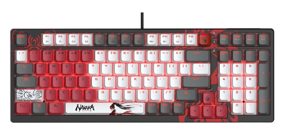 A4-Tech Bloody S98 eSport Naraka US mechanikus (BLMS Red Plus Switch) vezetékes gamer billentyűzet
