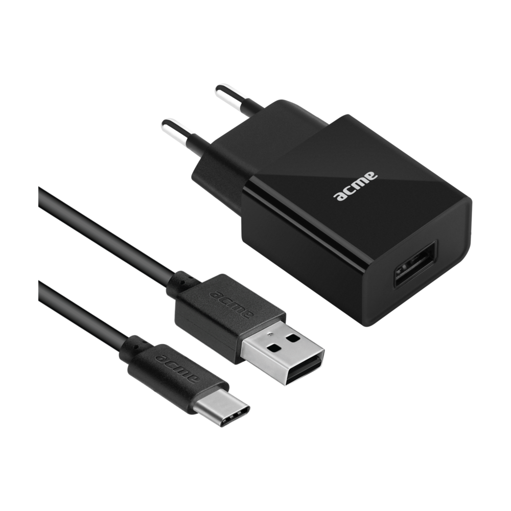 ACME CH212 2,4A univerzális USB hálózati töltő + Type-C kábel