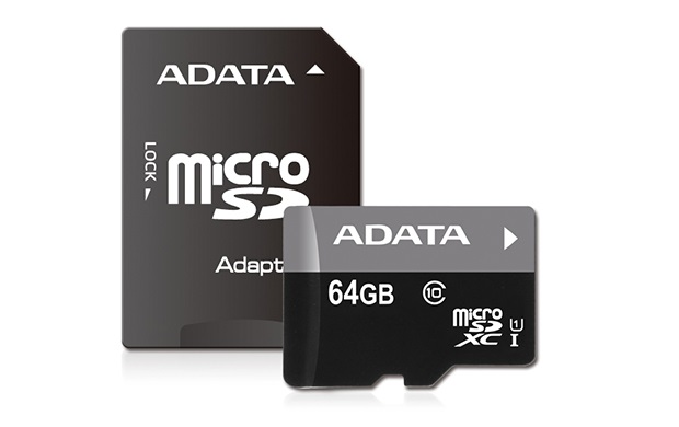ADATA 64GB SD micro Premier (SDXC Class 10 UHS-I) (AUSDX64GUICL10-RA1) memóriakártya adapterrel