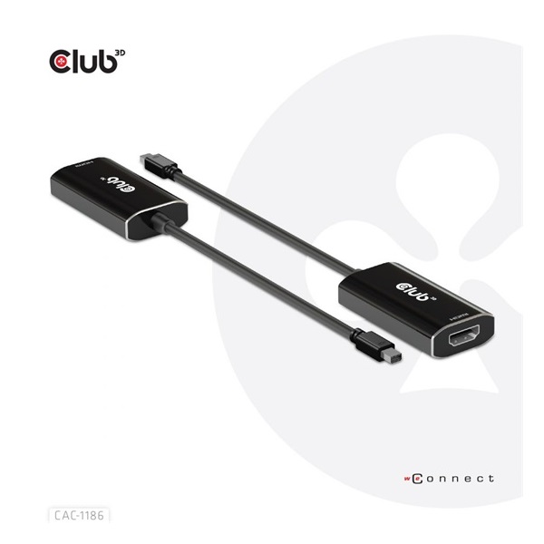 Club3D Mini DisplayPort 1.4 to HDMI 4K120Hz with DSC1.2 Active Adapter M/F