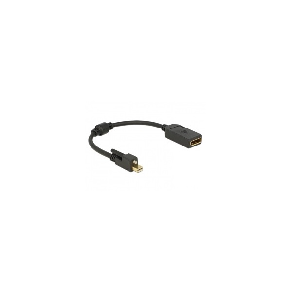 Delock 62638 mini Displayport 1.2-dugós csatl. csavarral > Displayport-csatl.hüvely 4K adapter