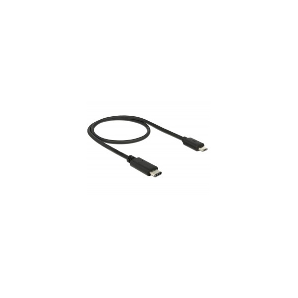 Delock 83333 USB C 2.0 dugó > USB 2.0 Micro>B dugó fekete - 0,5 m