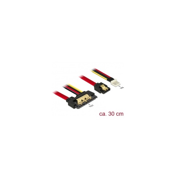 ADA Delock 85232 SATA-kábel 6Gb/S 7 tus csatlakozóhüvely + 4 tus Floppy-csatlakozódugó