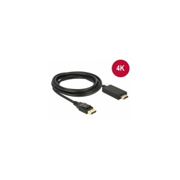 Delock  85318 Displayport 1.2 dugó HDMI-A dugó passzív 4K fekete - 3 m