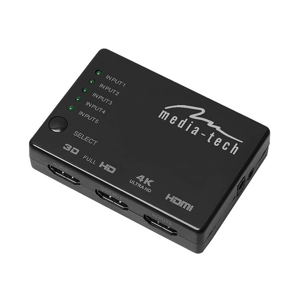 Media-Tech MT5207 5 portos HDMI Switch 4K