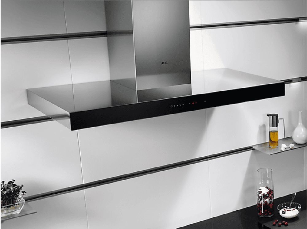AEG DBE5960HB inox, szabadonálló, kürtős, méret:89,8 cm, zajszint:68 dB, páraelszívó
