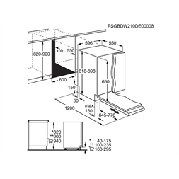 AEG FSE64610Z inox, programok száma:7, beépíthető, 13 terítékes mosogatógép
