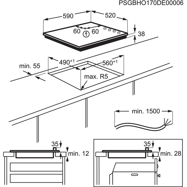 AEG HK654070FB fekete-inox, beépíthető, elektromos üvegkerámia, főzőzóna:4, beépíthető méret: 60cm, főzőlap