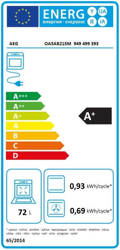 AEG OA5AB21SM inox-fekete, beépíthető, sütőtér:72L, grill, légkeverés, hidrolitikus, gőzsütő